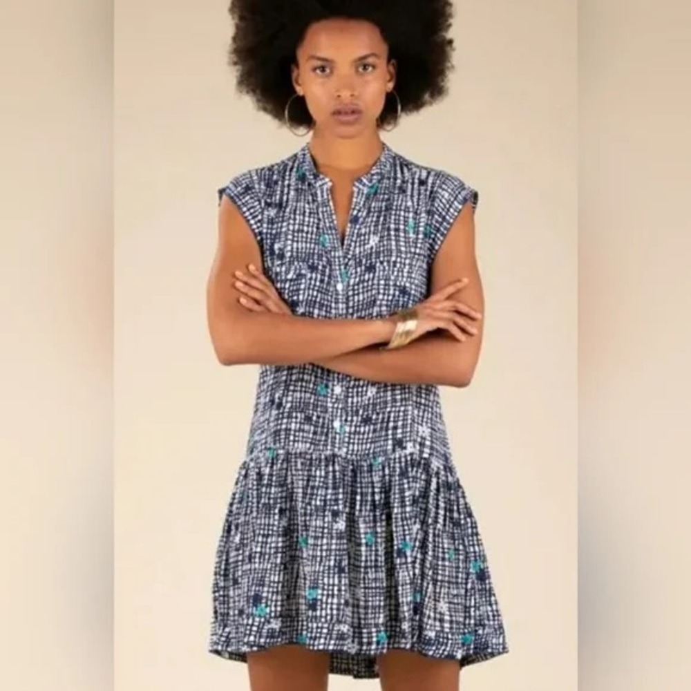 Poupette St. Barth Blue and White Dress